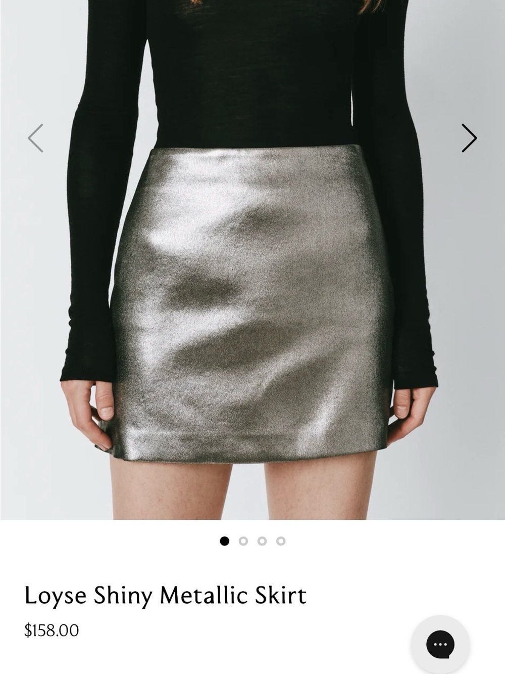 Sophie Rue Shiny Metallic Mini Skirt - Silver